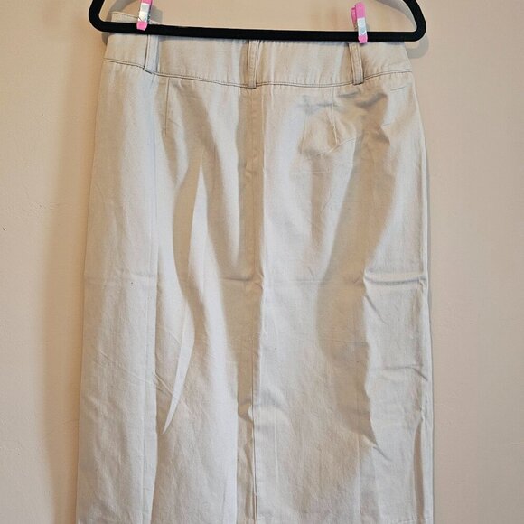 VINTAGE Gator of Florida khaki old money skirt-Sz 12 Petite-100% cotton sandyrum - Picture 2 of 3